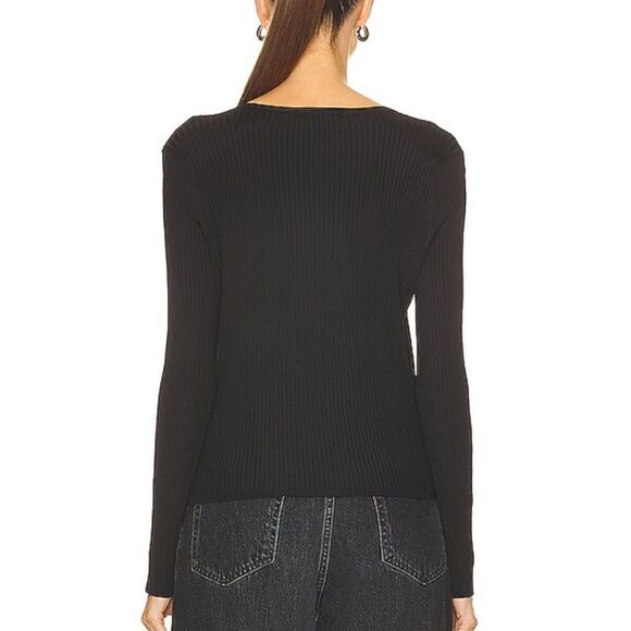 New L'AGENCE JUNO SWEATER with Chain Detail BLACK XS - Picture 8 of 14